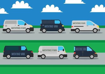 Moving van vector set - Free vector #435145